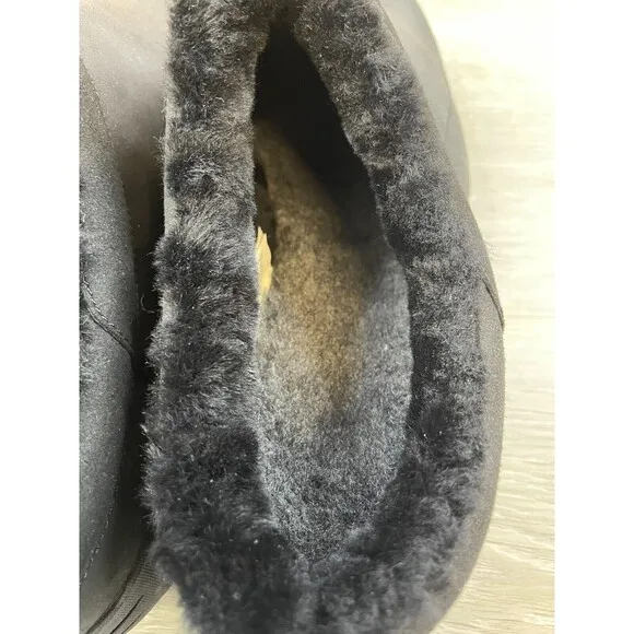 Merrell Encore Chill 2 J001909W Men's 8W Black Leather SlipOn Faux Fur Clog Shoe