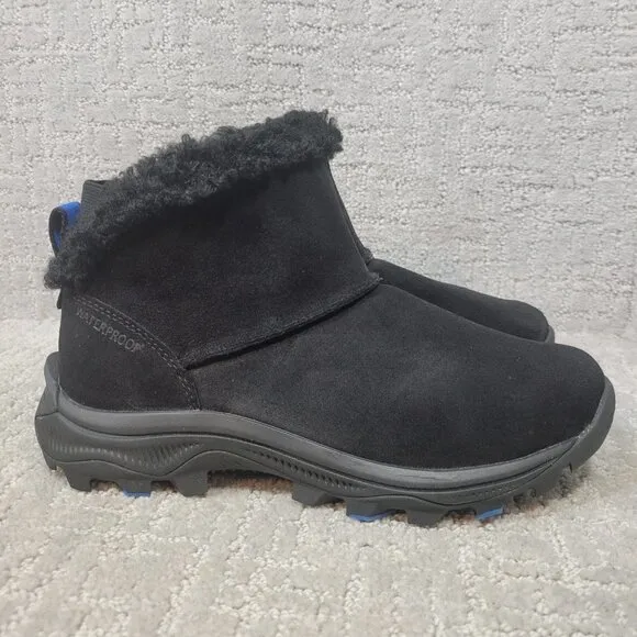 Merrell Icepak 2 Black Suede Insulated Waterproof Winter Ankle Boots Size 7.5