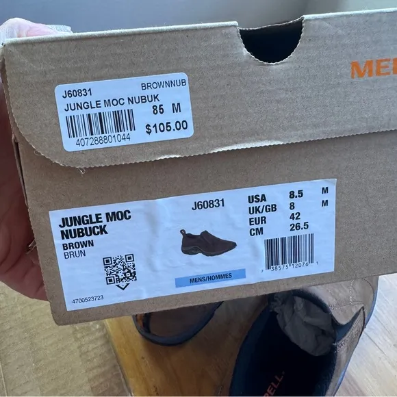 Merrell Jungle moc nubuck brown slip on men's shoes size 8.5 new in box