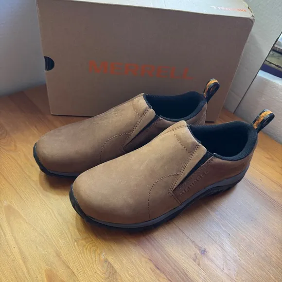 Merrell Jungle moc nubuck brown slip on men's shoes size 8.5 new in box