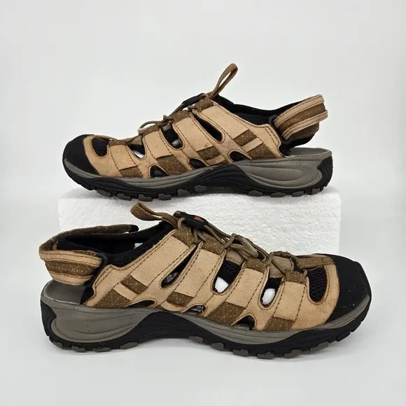 Merrell Kangaroo Sport Sandals Brown Leather Men's Shoes Size 8