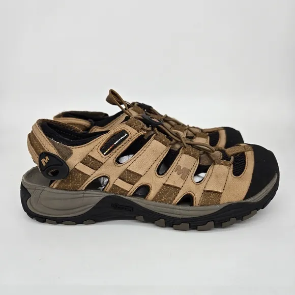Merrell Kangaroo Sport Sandals Brown Leather Men's Shoes Size 8