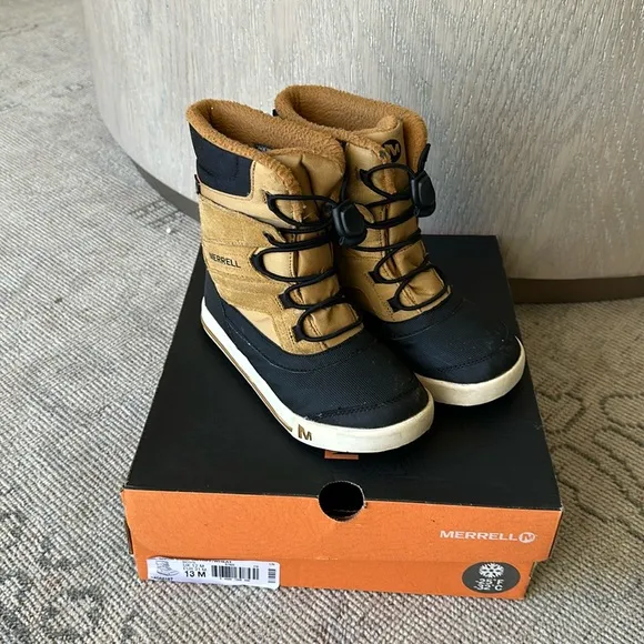 Merrell Kids Snow Bank 2.0 WaterProof Boots in Wheat