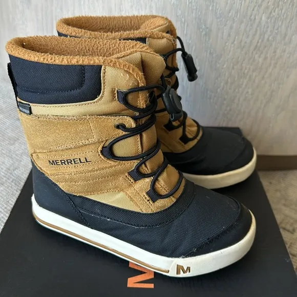 Merrell Kids Snow Bank 2.0 WaterProof Boots in Wheat