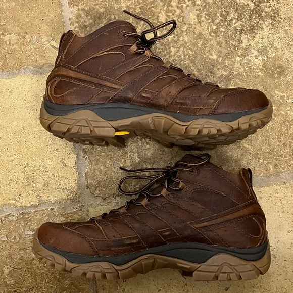 Merrell Men’s Moab 2 Decon Slam Luna Brown Leather Hiking Ankle Boots