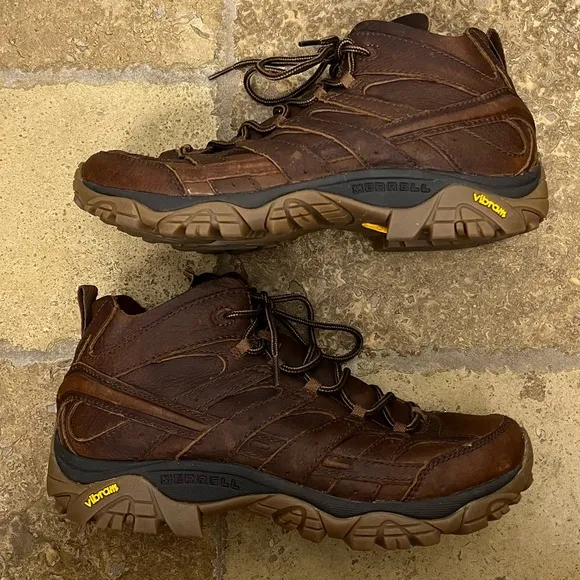 Merrell Men’s Moab 2 Decon Slam Luna Brown Leather Hiking Ankle Boots