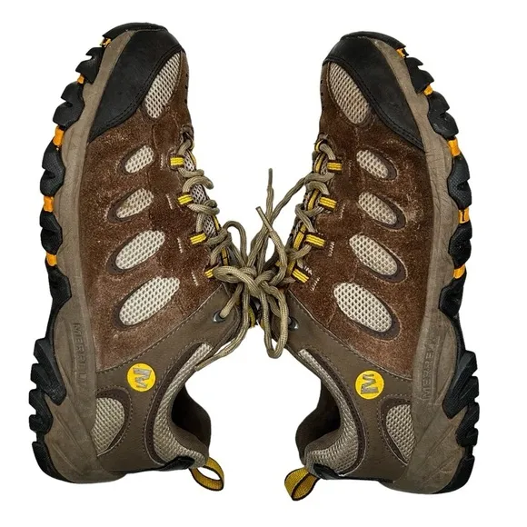 Merrell Men’s Ridgepass Trail/Hiking/Walking Shoes in Boulder/Old Gold Sz 10