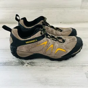 Merrell Men’s Yakota 2 Lace Up Hiking Shoes Size 9.5 Color-Brown/Yellow/ Black