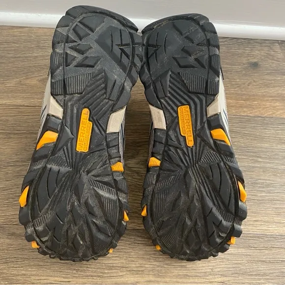 Merrell Moab FST Boys Blue And Gray Mid A/C Waterproof Hiking Boots, Boys Size 5