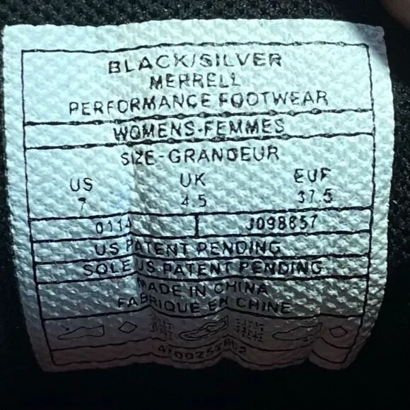 Merrell Performance Mykos Strech Breathable J098854‎ Black Grey Womens Shoes 7
