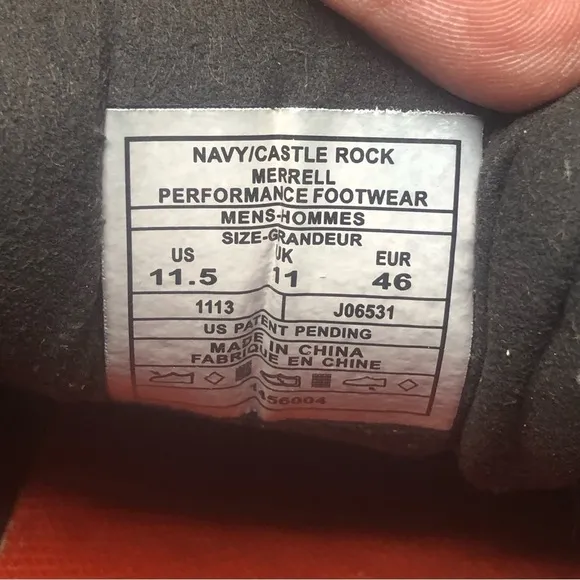 Merrell Proterra Sport Hiking Sneakers Shoes Navy/ Castle Rock Men's Size 11.5