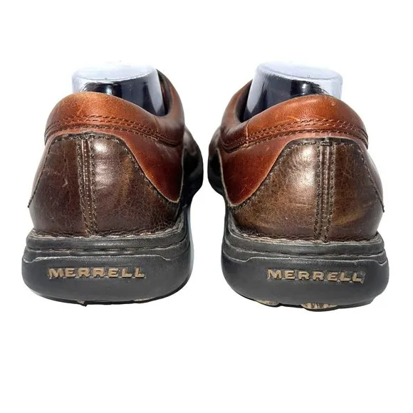 Merrell Sojourn Redwood Size 12 Performance Brown Leather Lace Closure Shoes