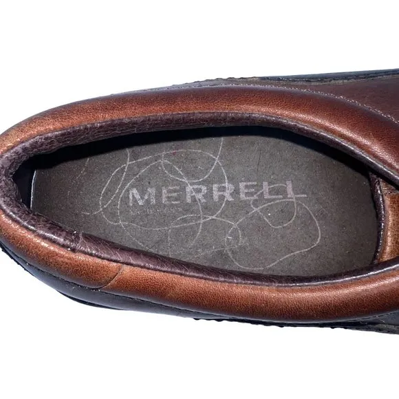 Merrell Sojourn Redwood Size 12 Performance Brown Leather Lace Closure Shoes