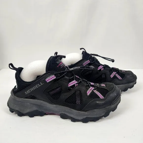 Merrell Speed Strike Black and Purple Hiking Shoes With Breathable Mesh Size 8
