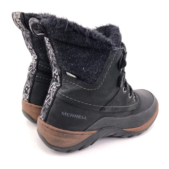 Merrell Sylva Mid Lace Waterproof Leather Winter Boots 8