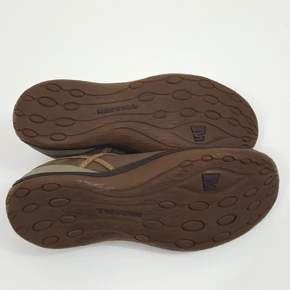 Merrell Walking Hiking Shoes Leather Brown Size 9