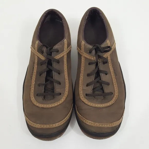 Merrell Walking Hiking Shoes Leather Brown Size 9