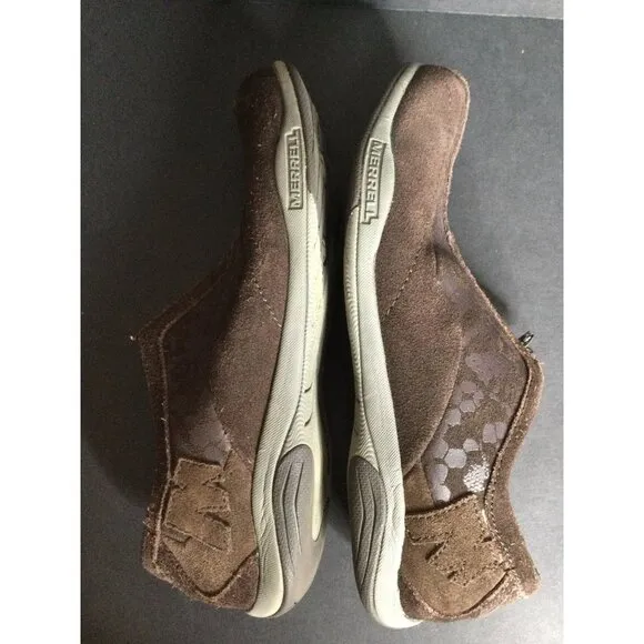 Merrell Women's Zip Espresso Suede Sneaker Walking Shoes Brown Size 8.5