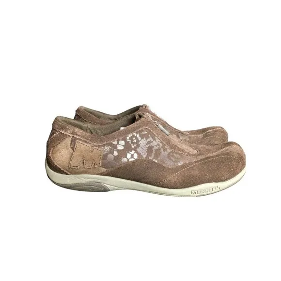 Merrell Women's Zip Espresso Suede Sneaker Walking Shoes Brown Size 8.5