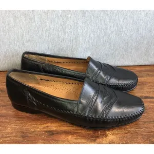 Mezlan Mens Size 10 Black Leather Loafers Causal Dress Shoes Slip On Spain