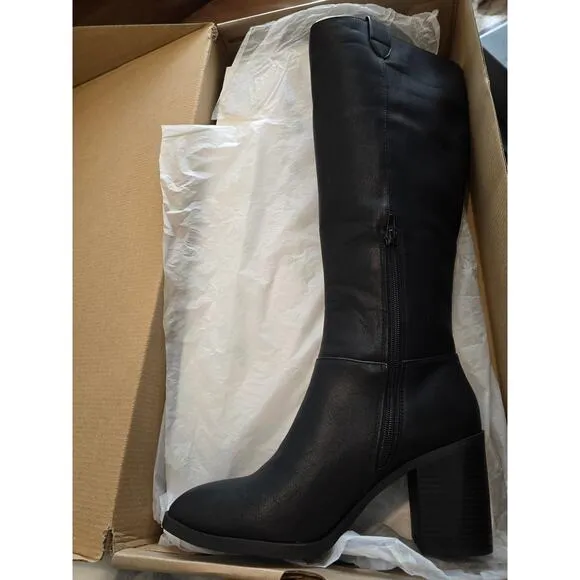 MIA Hadley Block-Heel Tall Boots in Black NIB NEW Size 8.5