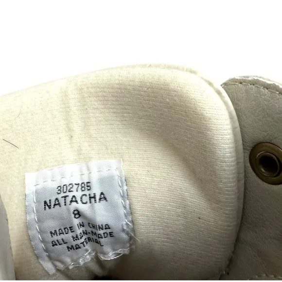 Michael by Michael Shannon Women Natacha Platform Boots Lug Soles Cream Size 8