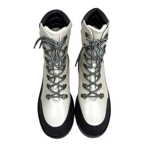 Michael by Michael Shannon Women Natacha Platform Boots Lug Soles Cream Size 8