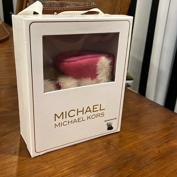 Michael Kors Baby Grace Fur boots crib booties shoes pink infant Girls Size 1