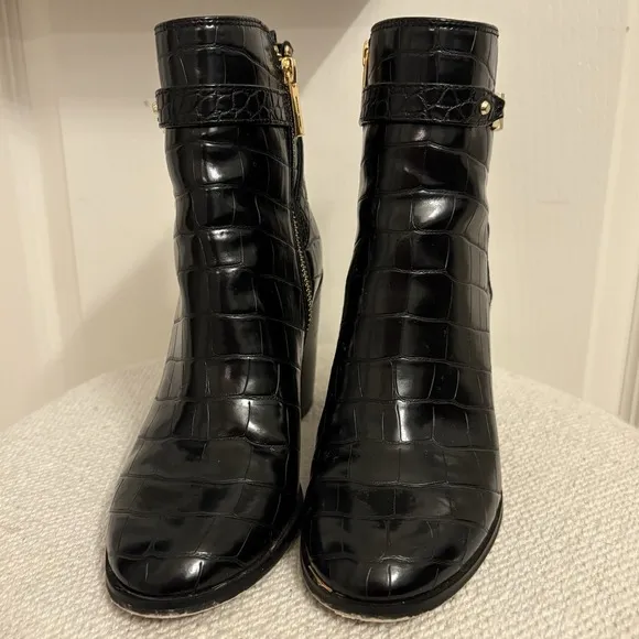 Michael Kors Farrah Tronchetto Donna Embossed Booties Black Women 6.5M