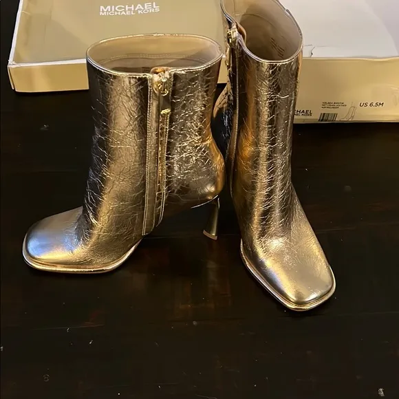 Michael Kors Gold Stiletto Heeled Boots
