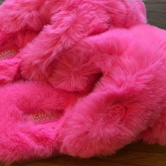 Michael Kors Pink Fluff Slipper/ Shoes