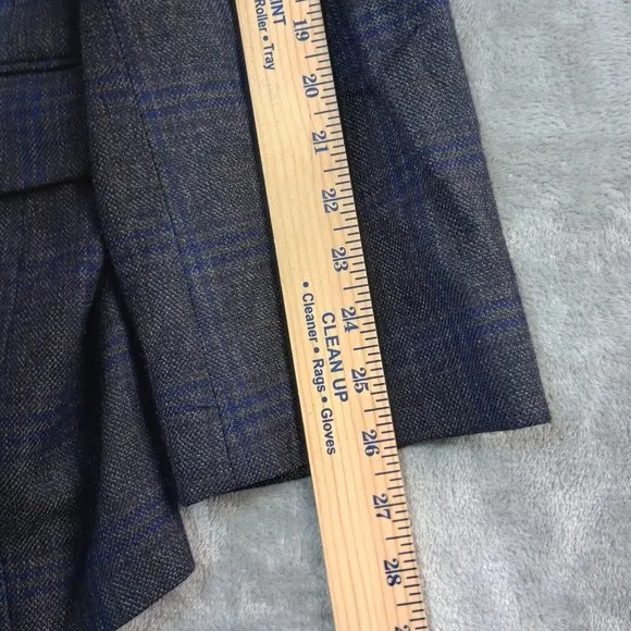 Michael Kors Plaid Blazer Men 46L Dark Gray Glen Check‎ Sport Coat Suit Jacket