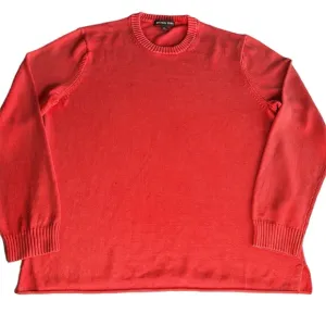 Michael Kors Pullover Crewneck Cotton Knit Sweater featuring ribbed neck &amp; cuffs