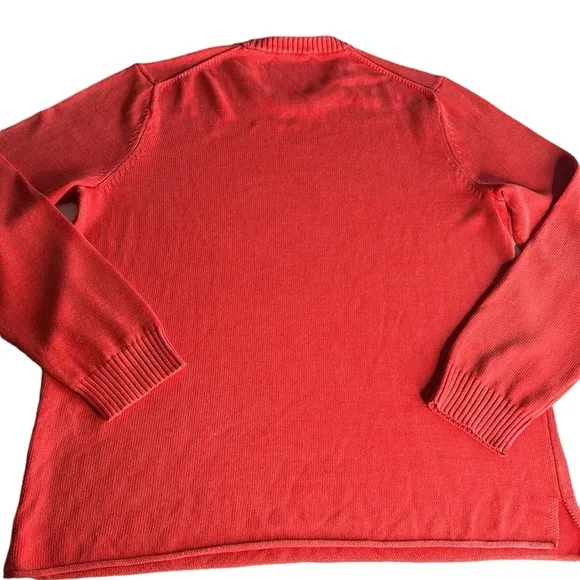 Michael Kors Pullover Crewneck Cotton Knit Sweater featuring ribbed neck &amp; cuffs