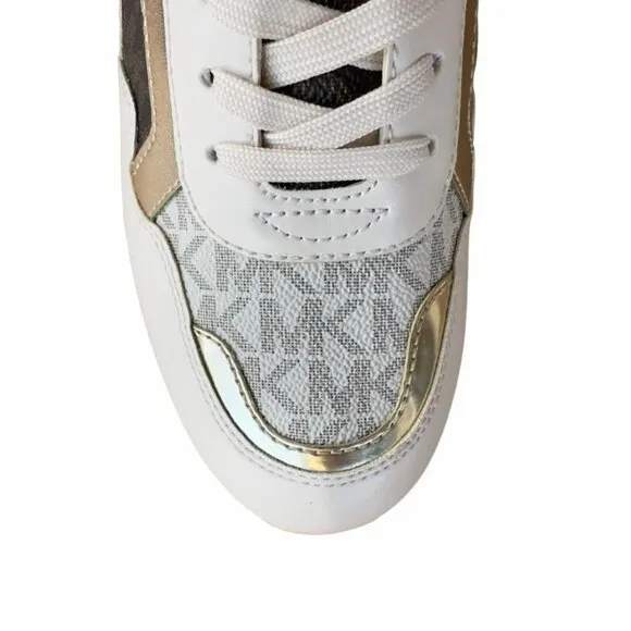 ⭐Michael Kors Wilma Trainer Sz 9 Women Sneakers Brown Gold Comfy Casual Shoes⭐