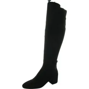 Michael Kors Womens Braden Mid Boot Black Solid Man Made Knee-High Boots New