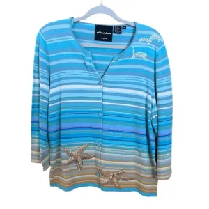 Michael Simon New York Vintage y2k summer cardigan beaded XL