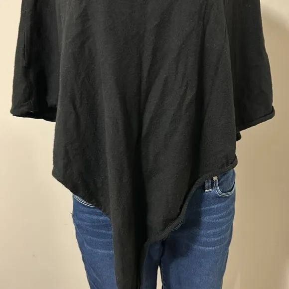 MILA Cashmere Sweater Poncho Shrug Black Made in Los Angeles One Size