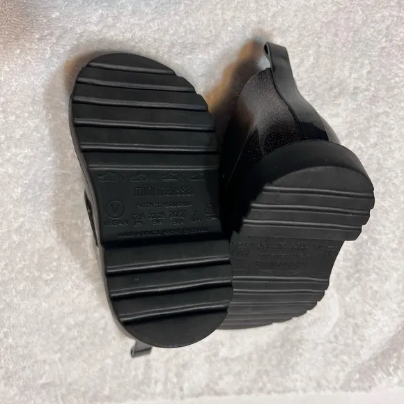 Mini Melissa Chelsea Boots Black/Sparkle Size 7