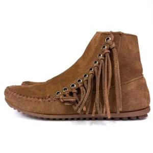 Minnetonka Willow bootie w fringe in dusty brown - sz 7 - BWOT