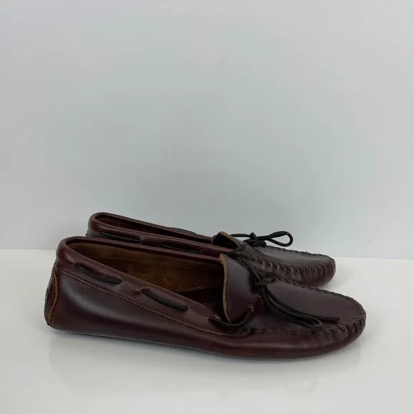 Minnie Tonka Classic Driver Moccasin Slip On Leather Brown Mens 11