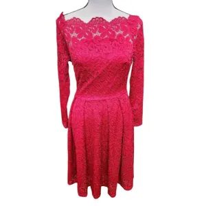 MissMay Red Lace Dress Size Small NWT Lined Fitted Retro