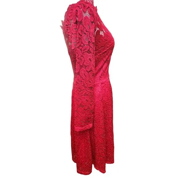 MissMay Red Lace Dress Size Small NWT Lined Fitted Retro