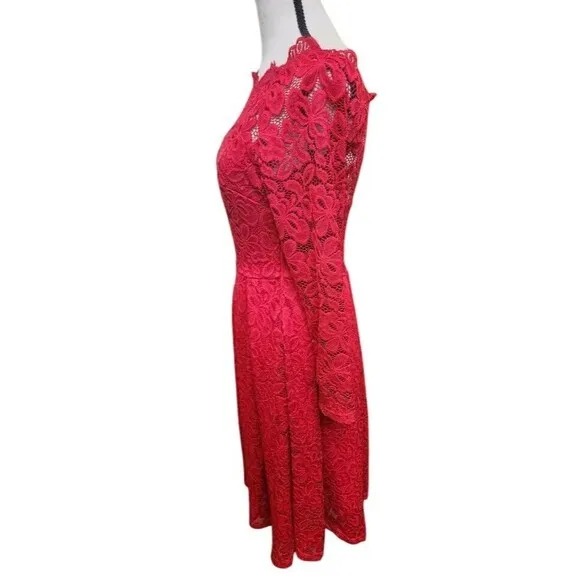 MissMay Red Lace Dress Size Small NWT Lined Fitted Retro