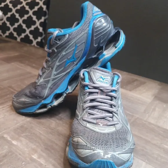Mizuno Men US 8 Wave Prophecy 6 Running Shoes Griffin Directoire Blue Asphalt