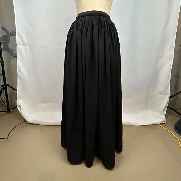 MM Couture by Miss Me Black Pleated Flowy Maxi Skirt Size XS