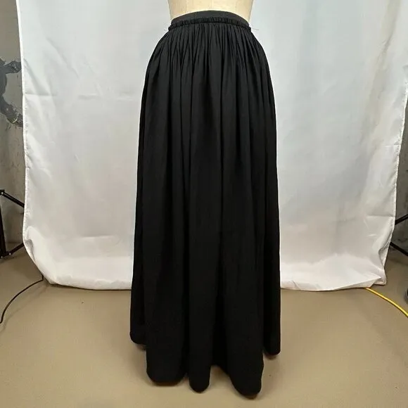 MM Couture by Miss Me Black Pleated Flowy Maxi Skirt Size XS