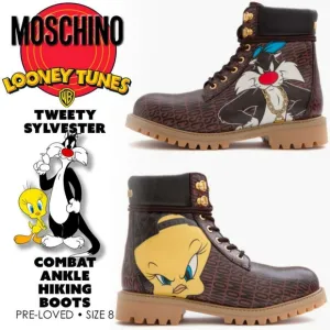 Moschino Looney Tunes Combat Ankle Hiking Boots