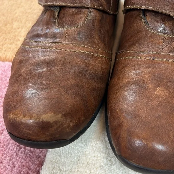 Munro Brown Leather Booties Shoes 8.5
