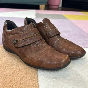Munro Brown Leather Booties Shoes 8.5